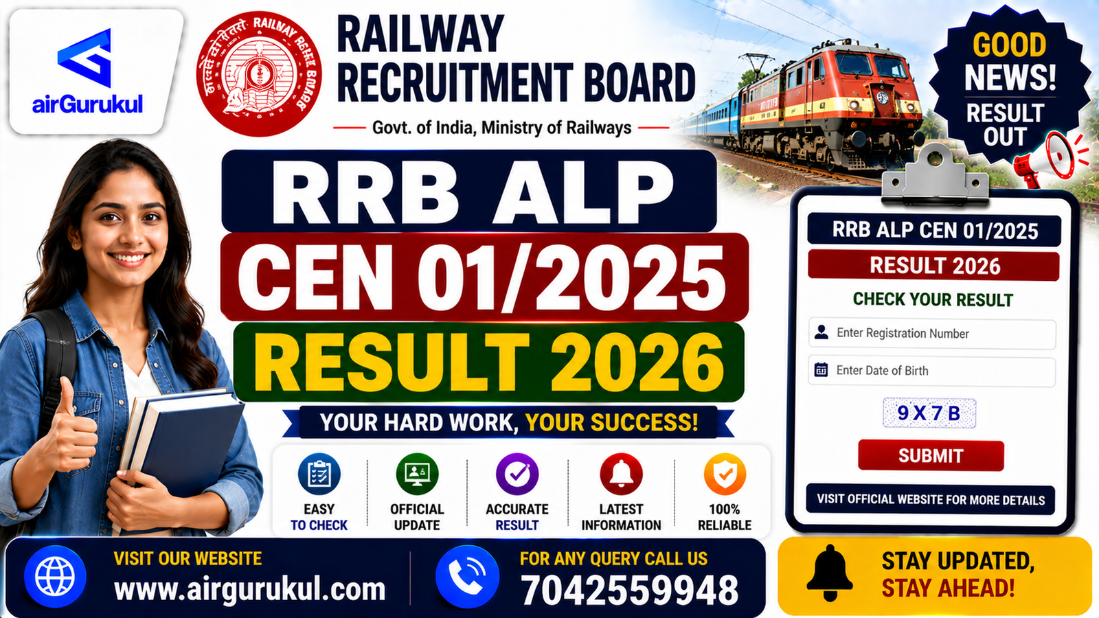 RRB ALP CEN 012025 Result 2026 Assistant Loco Pilot recruitment result