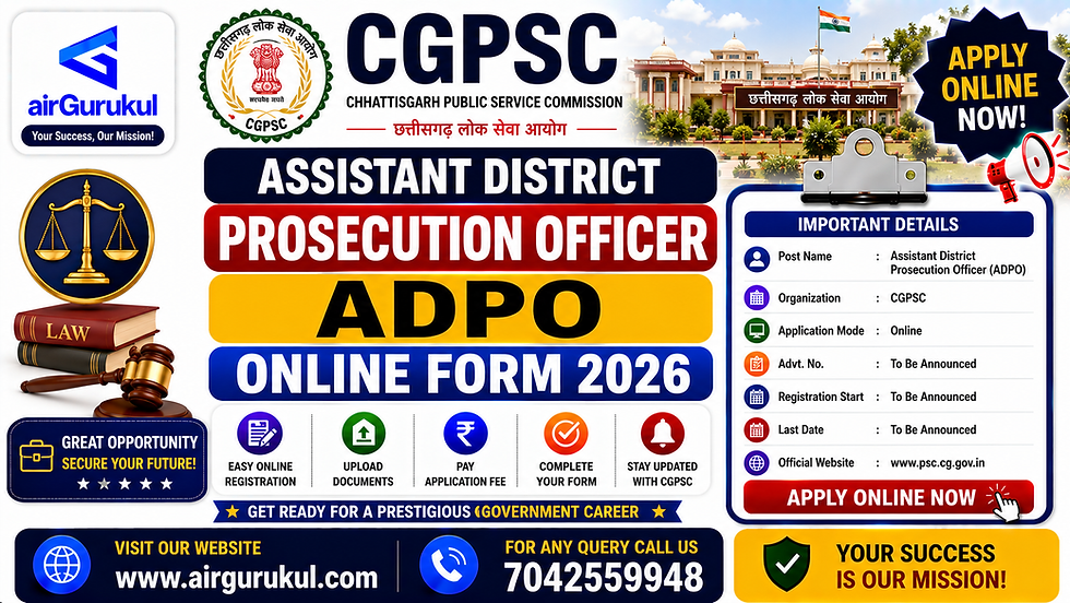 CGPSC Assistant District Prosecution Officer ADPO Recruitment 2026 notification