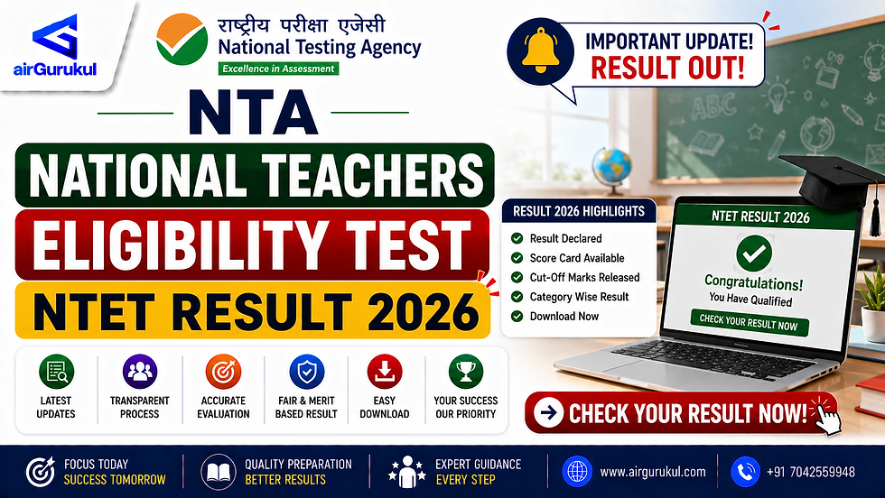 NTA NTET Result 2026 download and exam details
