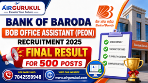 Bank of Baroda BOB Office Assistant Peon Recruitment 2025 Final Result for 500 Posts