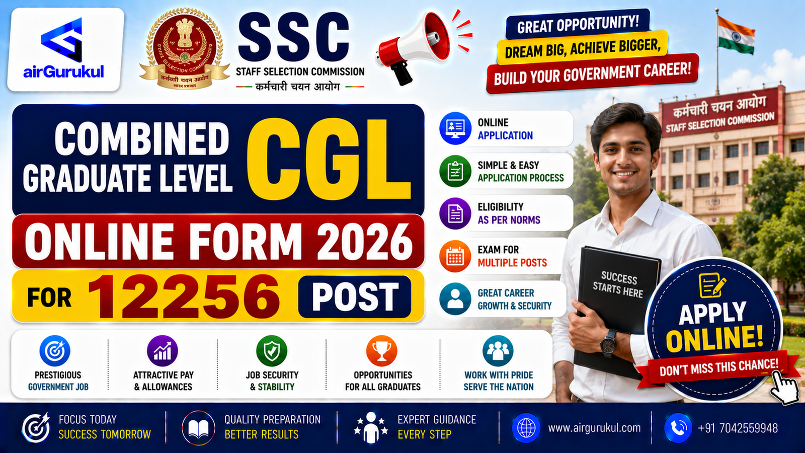 SSC Combined Graduate Level CGL Online Form 2026 Notification