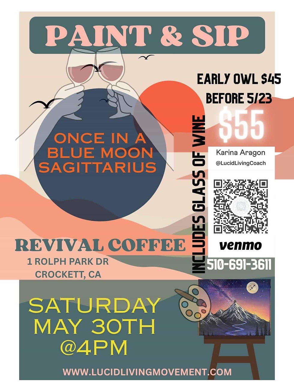 Once in a Blue Moon Sagittarius Paint & Sip