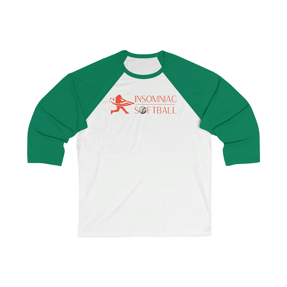 Thumbnail: Insomniac Softball Unisex 3\4 Sleeve Raglan Tee