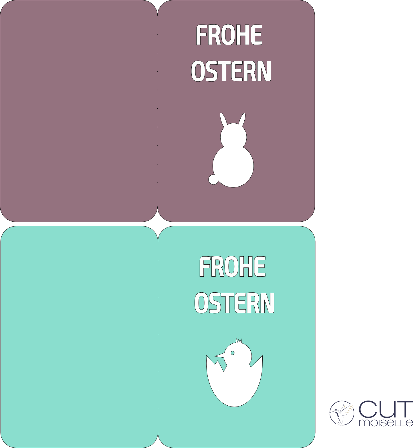 Osterkarte_Küken_Hase_Plottdatei