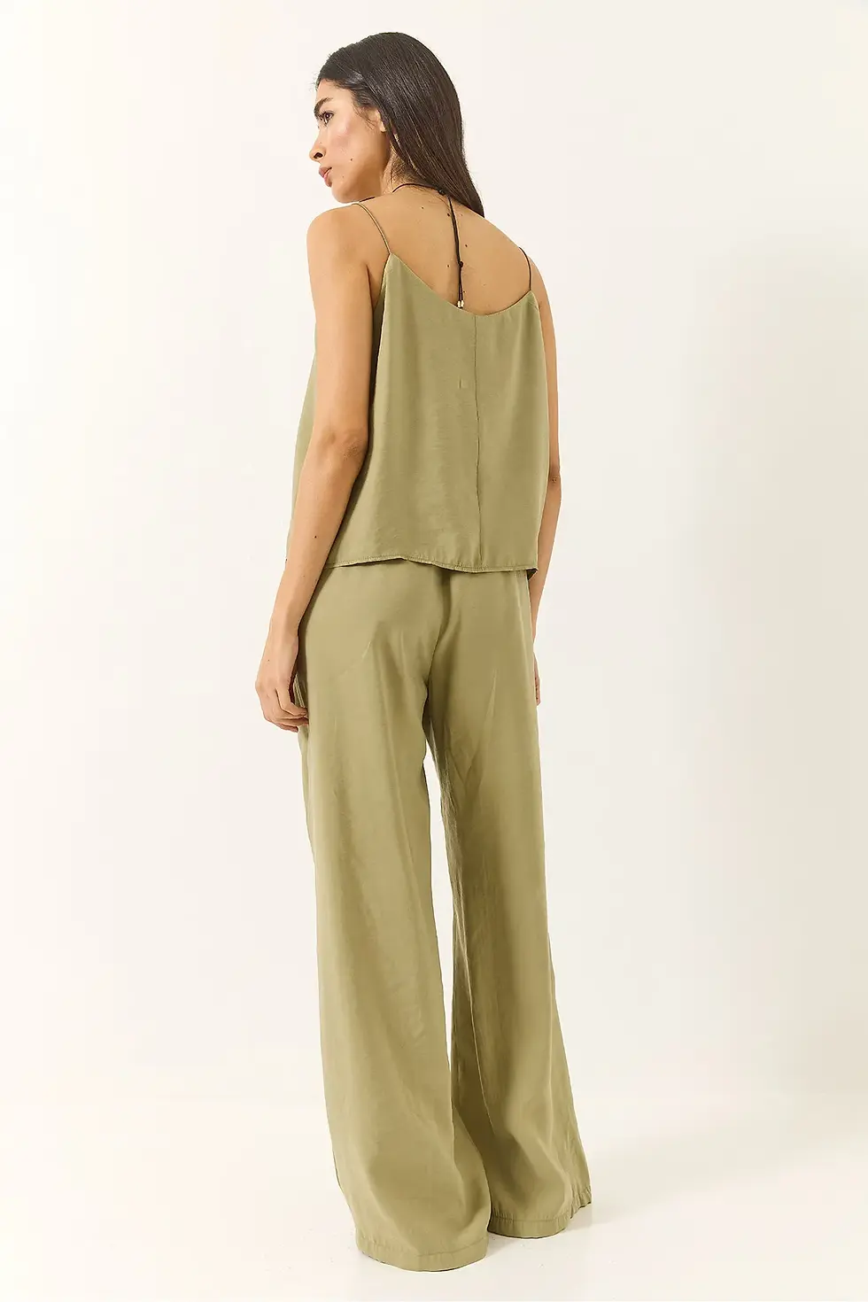 Küçük resim: Lavida Kadın Askılı Dokuma Modal Bluz Pantolon Alt-Üst Takım