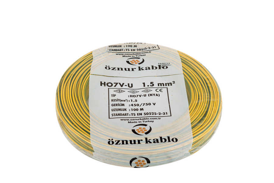 ÖZNUR H07V-K (NYA) 450/750 V PVC İzoleli Tesisat Kabloları