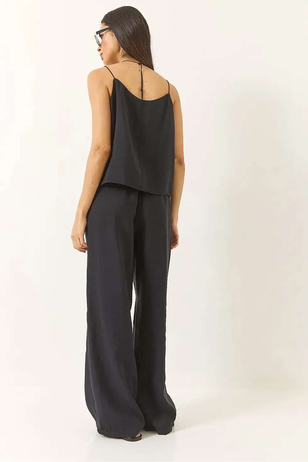 Küçük resim: Lavida Kadın Askılı Dokuma Modal Bluz Pantolon Alt-Üst Takım