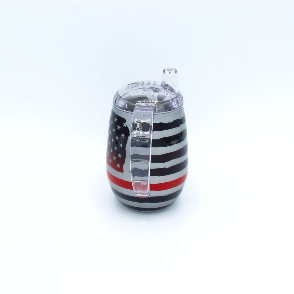Thumbnail: Distressed American Flag Thin Red Line,  Little Bit and Me Tumbler