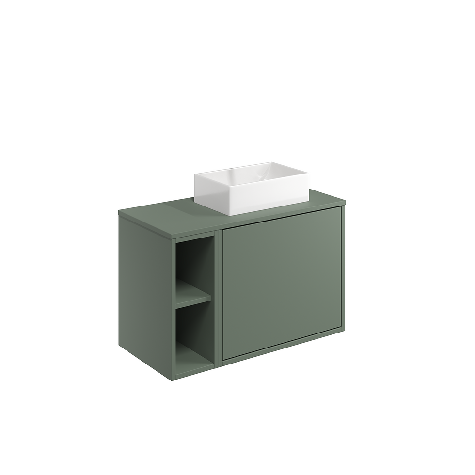 Thumbnail: Alfie 800 Wall Mounted Drawer Unit, Side Storage & Basin
