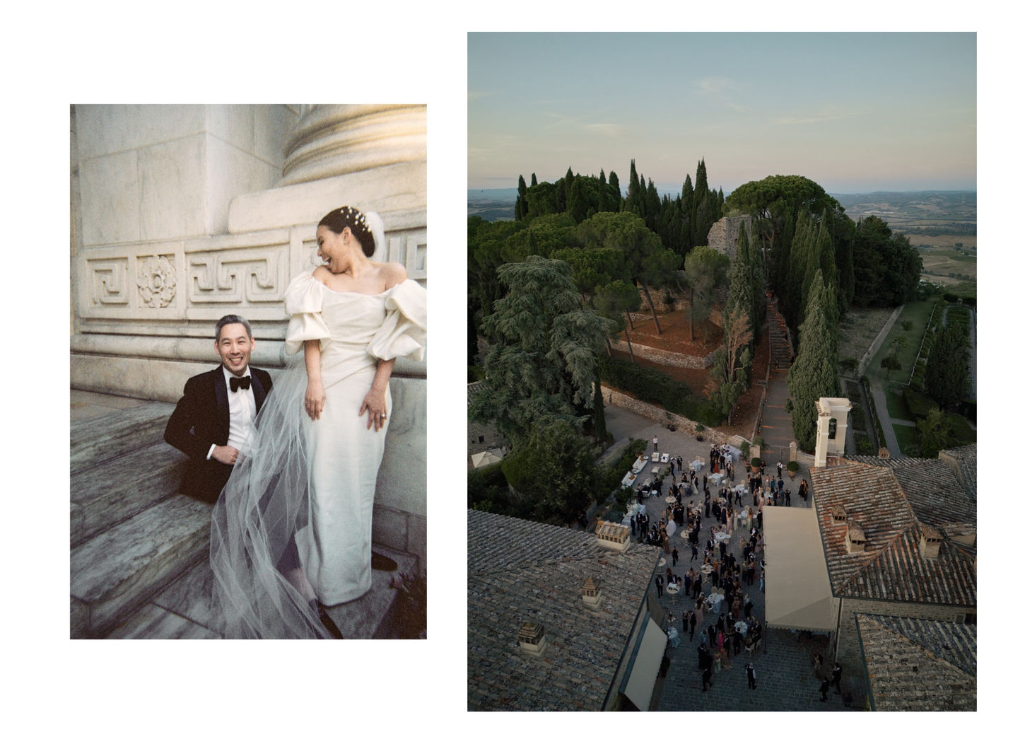 Italian wedding Castigliano del Bosco Tuscany cocktail hour 