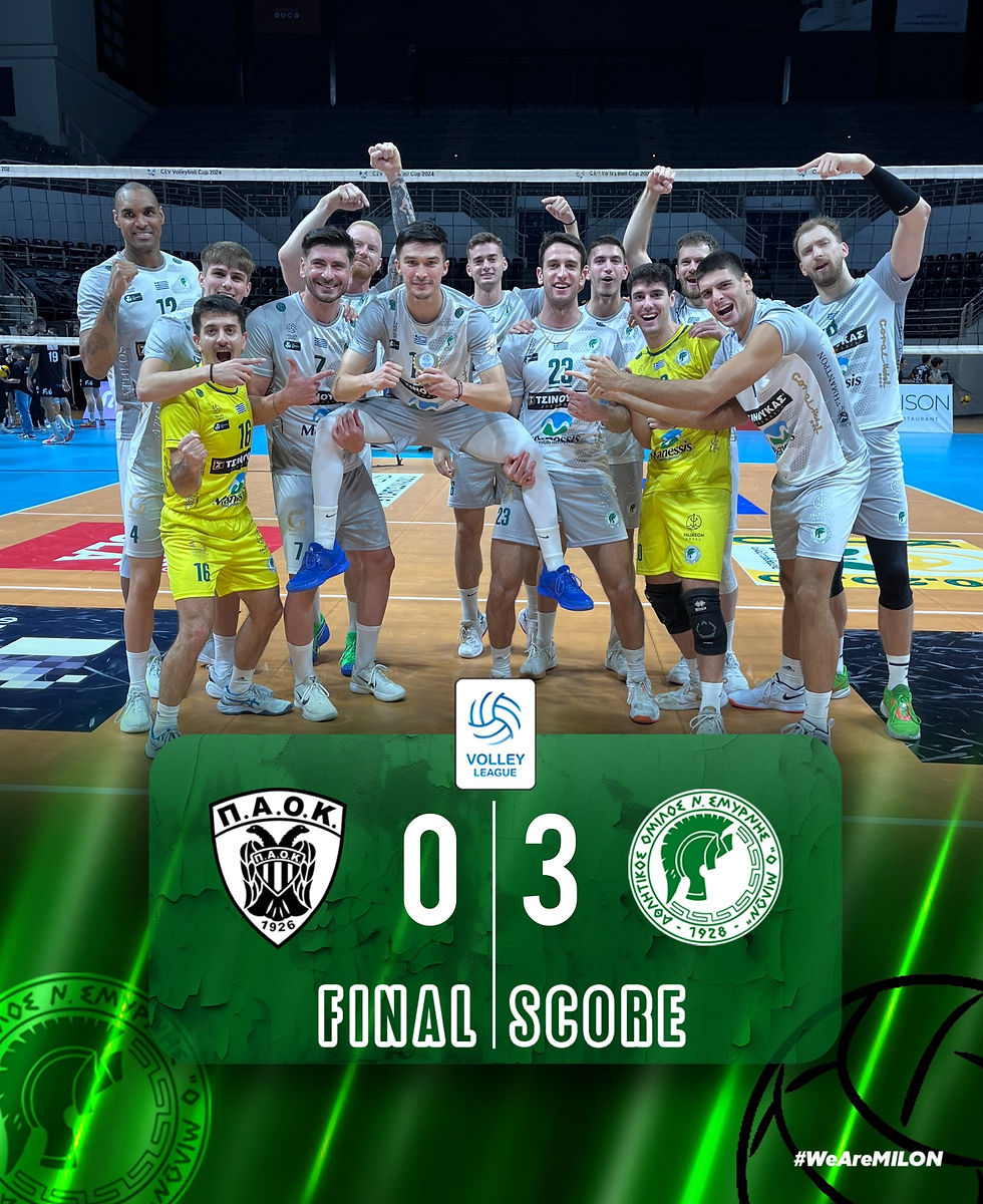 Βόλεϊ Ανδρών: Σπουδαία εκτός έδρας νίκη για τον Μίλωνα επί του ΠΑΟΚ με 3-0 σετ