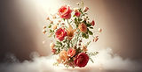 A highly artistic and magical composition of luxurious flower bouquets and floral arrangem