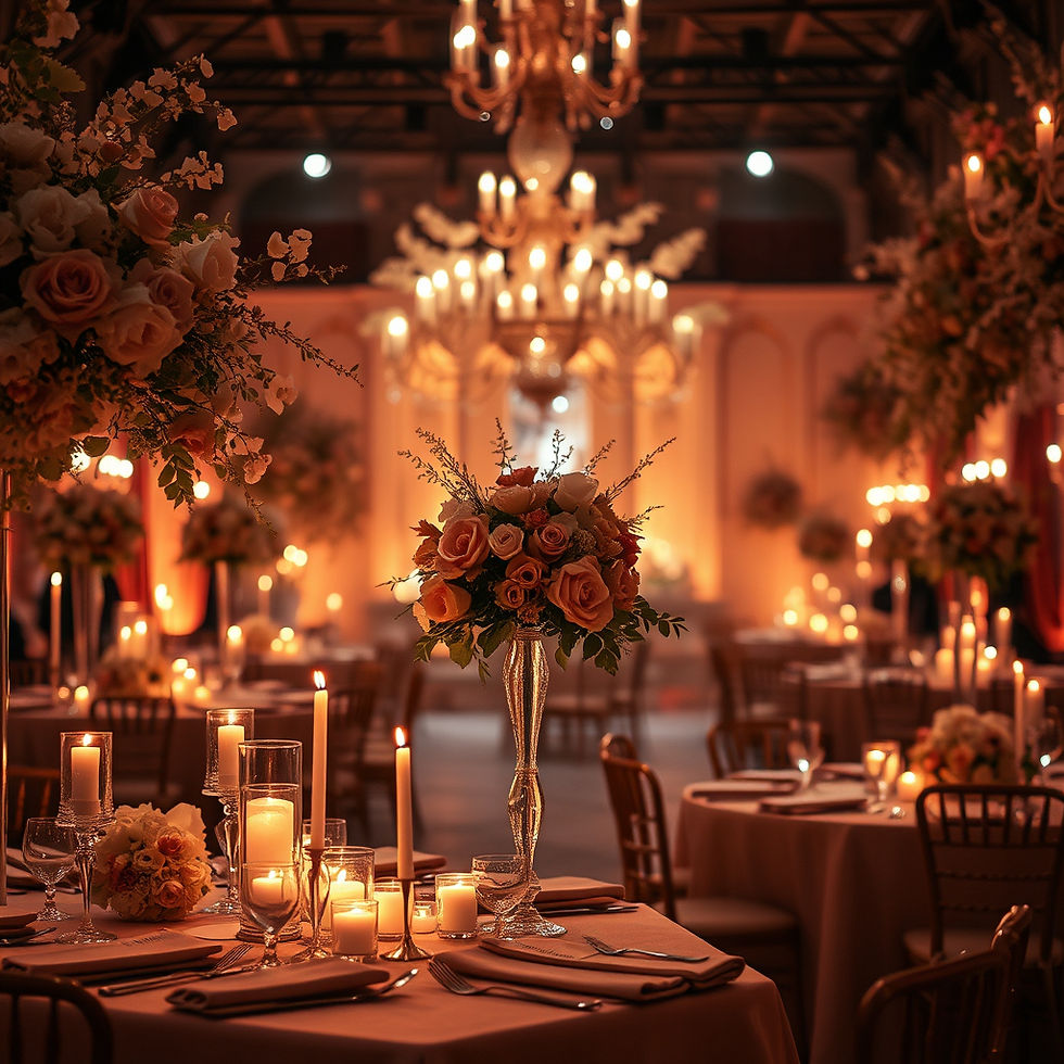 A luxurious and emotionally captivating event setup designed for high-end celebrations. Th
