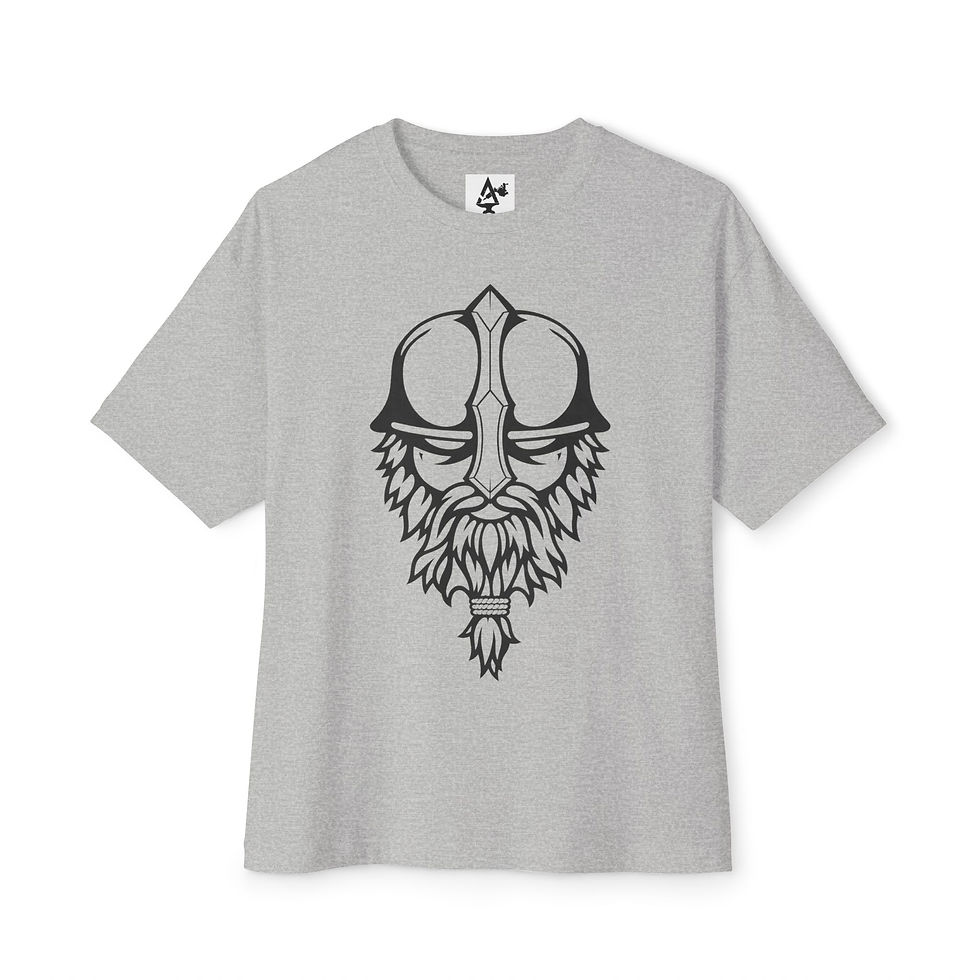 Miniatura: Black decal Tattoo Viking Tee