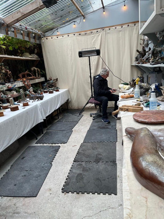 Russel Ford working in his studio