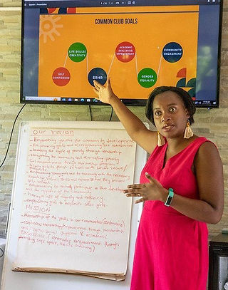 MEL co-ordinator Kalinda presenting