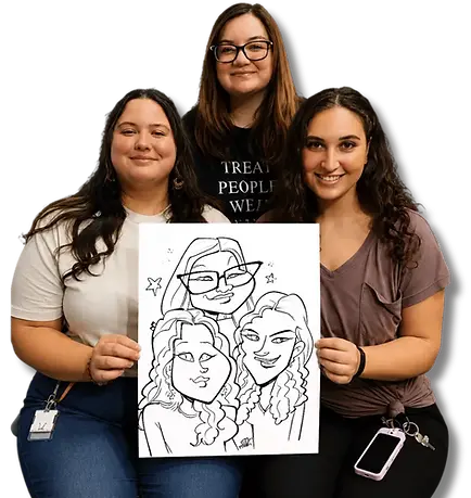 Bobby Morris ToonHeadz Caricature 3 People Drawn.webp