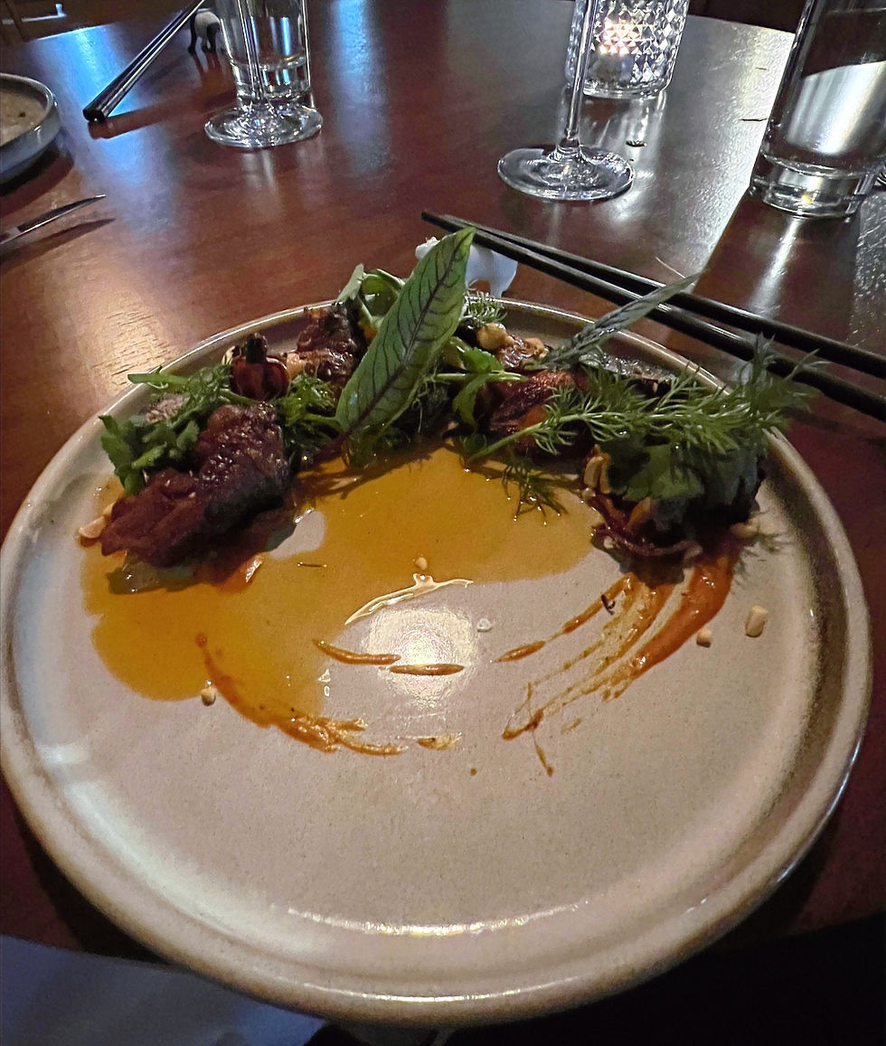 foodie plate of root vegtables artfully arranged