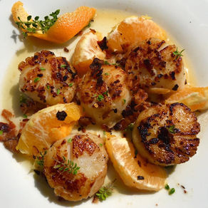 Citrus-Thyme-Bacon Seared Scallops