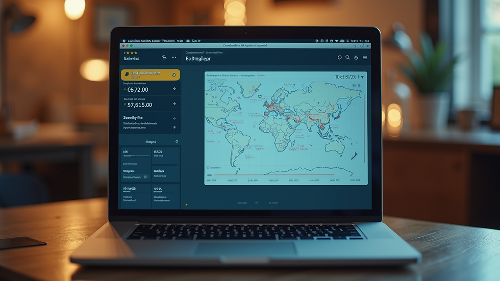 High angle view of a laptop displaying lead tracking software interface
