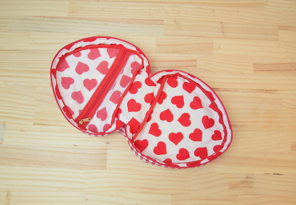 Thumbnail: 2 Quilted Heart Bags - Crossbody Bag & Vanity/Toiletry Bag - PDF Sewing Pattern