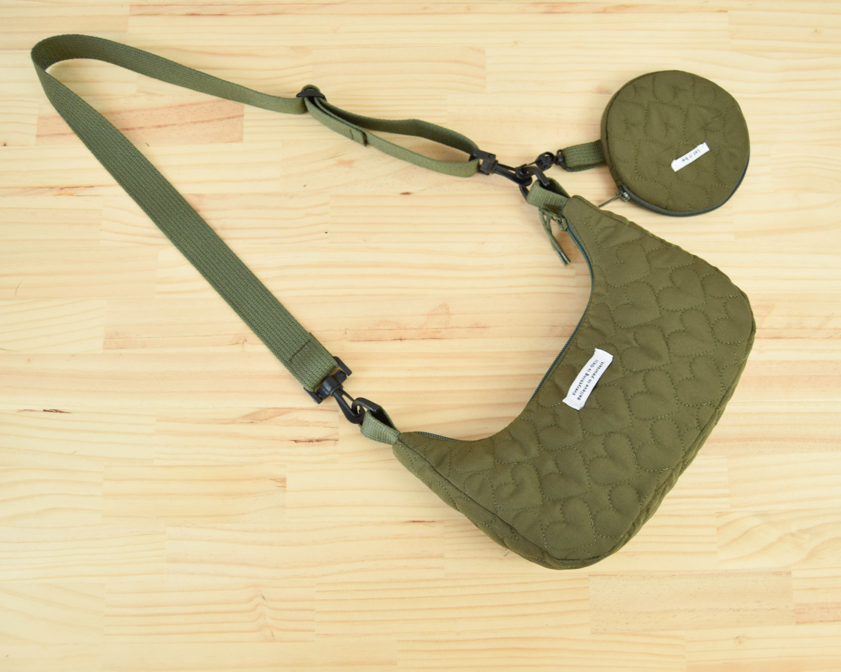 Quilted crossbody bag with a coin purse - PDF sewing pattern