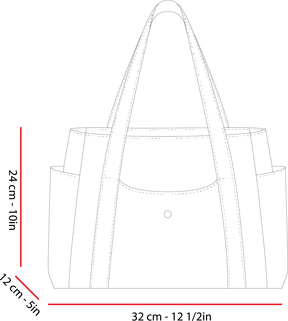 Miniature : Tote Bag Zippé en Velours Côtelé avec Poches - Patron de Couture PDF