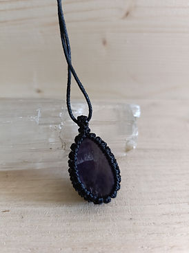 Amethyst in Macrame