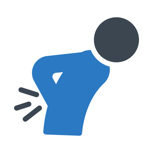 ícone dor na lombar