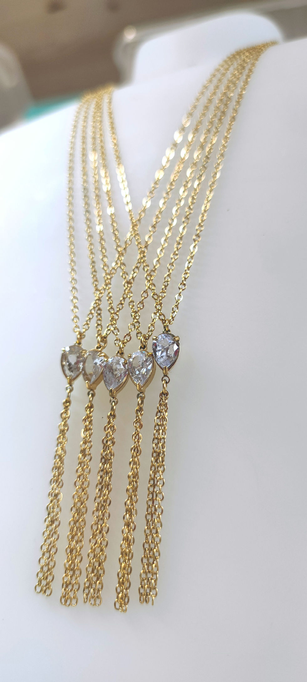 Collier Y et cristal