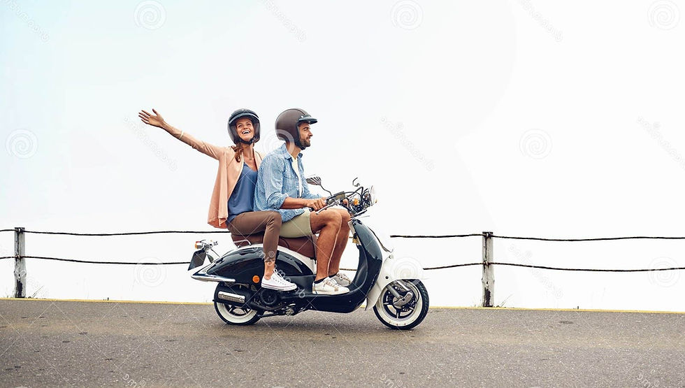 couple on scooter