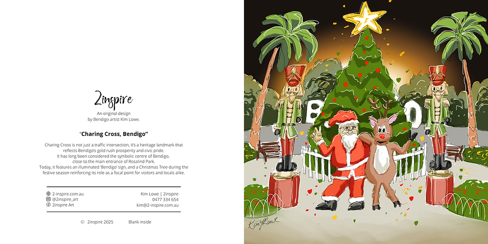 Thumbnail: Charing Cross, Bendigo at Christmas (Christmas Card)