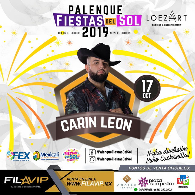 ⏩ CARIN LEÓN 🔴 17 DE OCTUBRE🔴 PALENQUE 🔴 FIESTAS DEL SOL 🔴 MEXICALI 💯 #bookingloezart