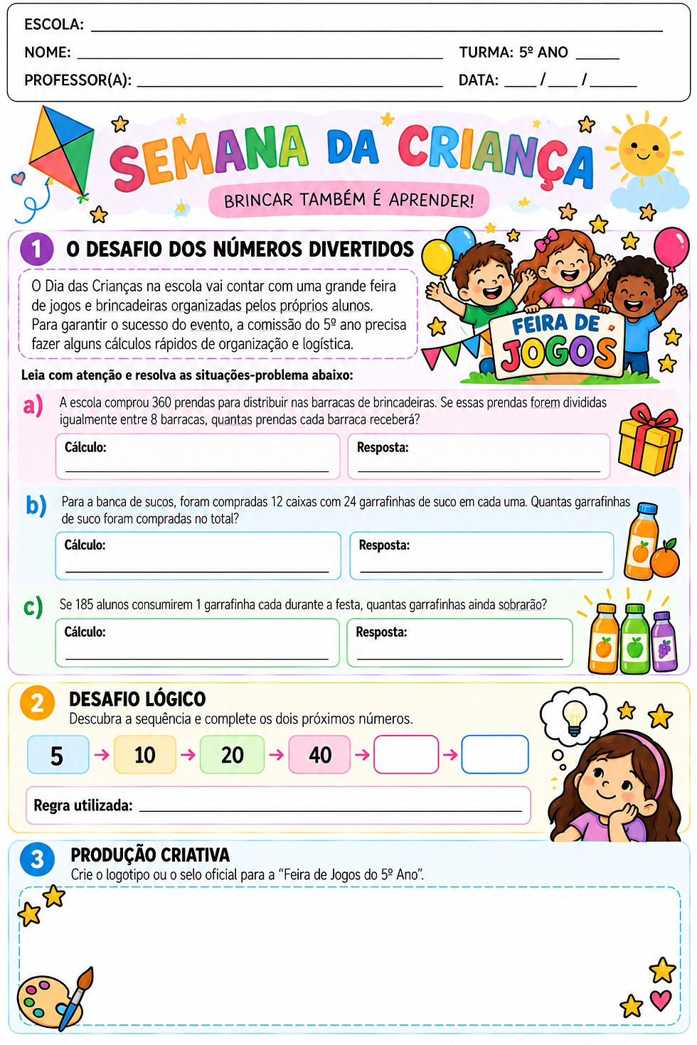 Atividade Dia da Criança 5 ano