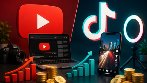YouTube ou TikTok: Qual é o melhor para ganhar dinheiro em 2026?