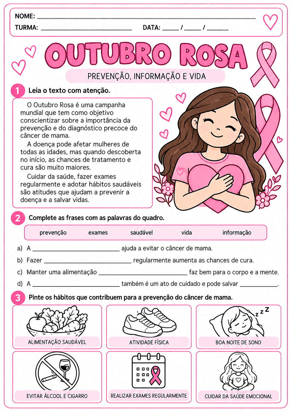 Atividade Outubro Rosa