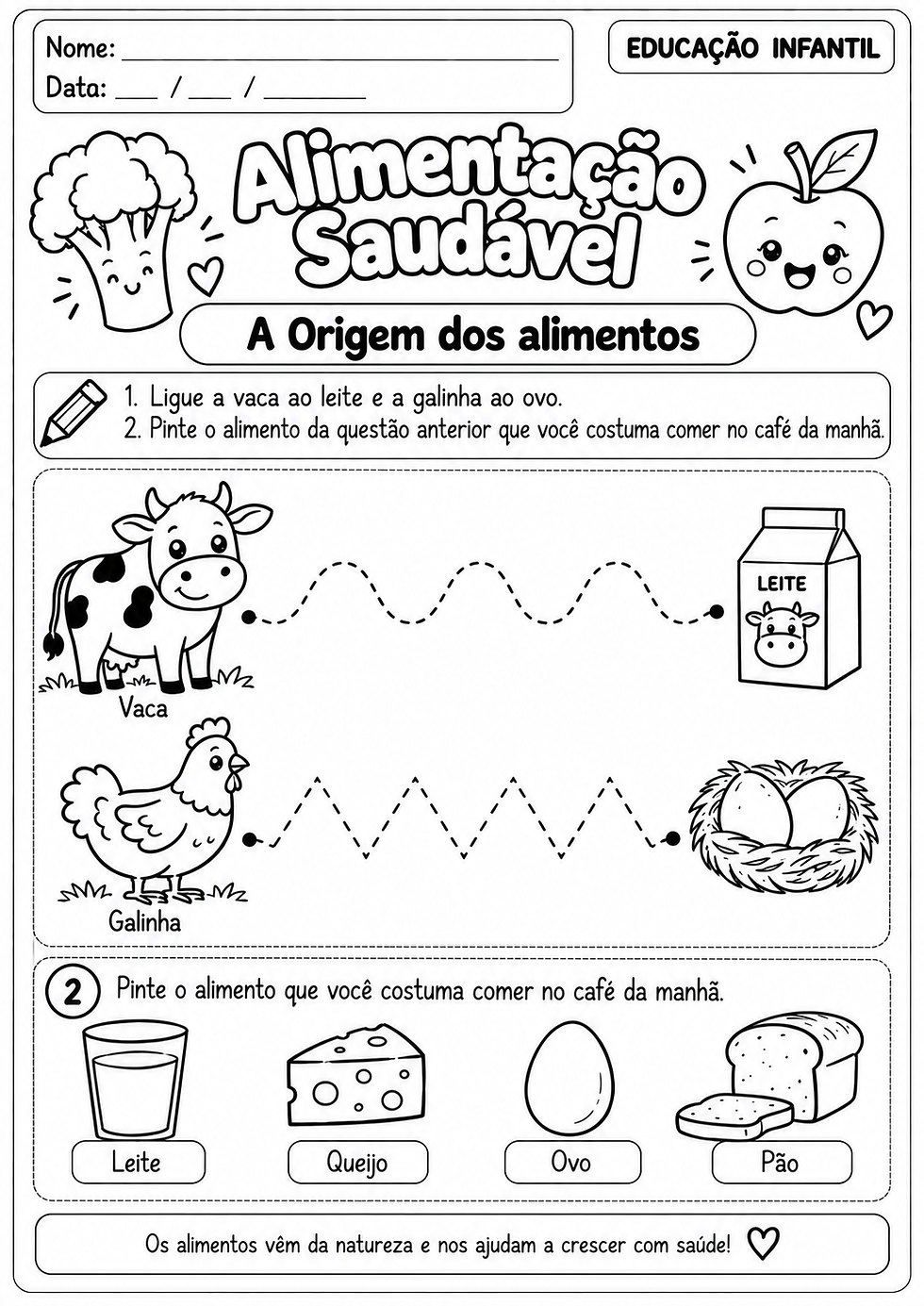 Atividade Alimentação Saudável Educação Infantil
