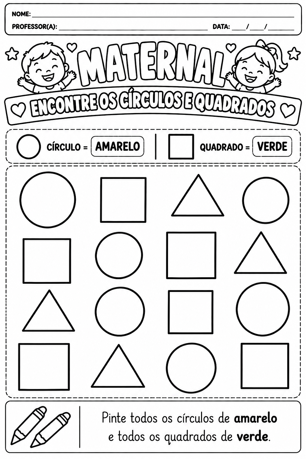 Atividade para Maternal para imprimir