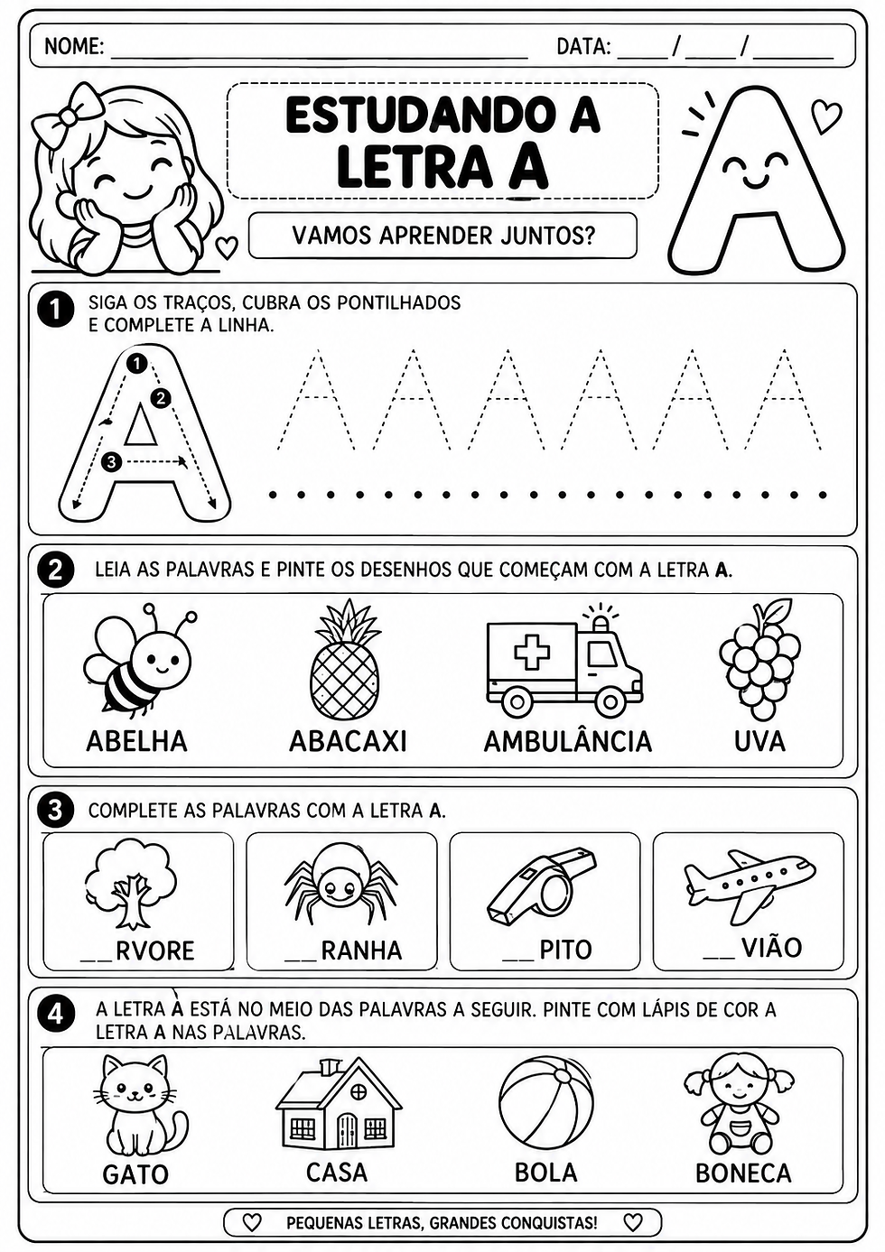 Atividade letra A Educação Infantil
