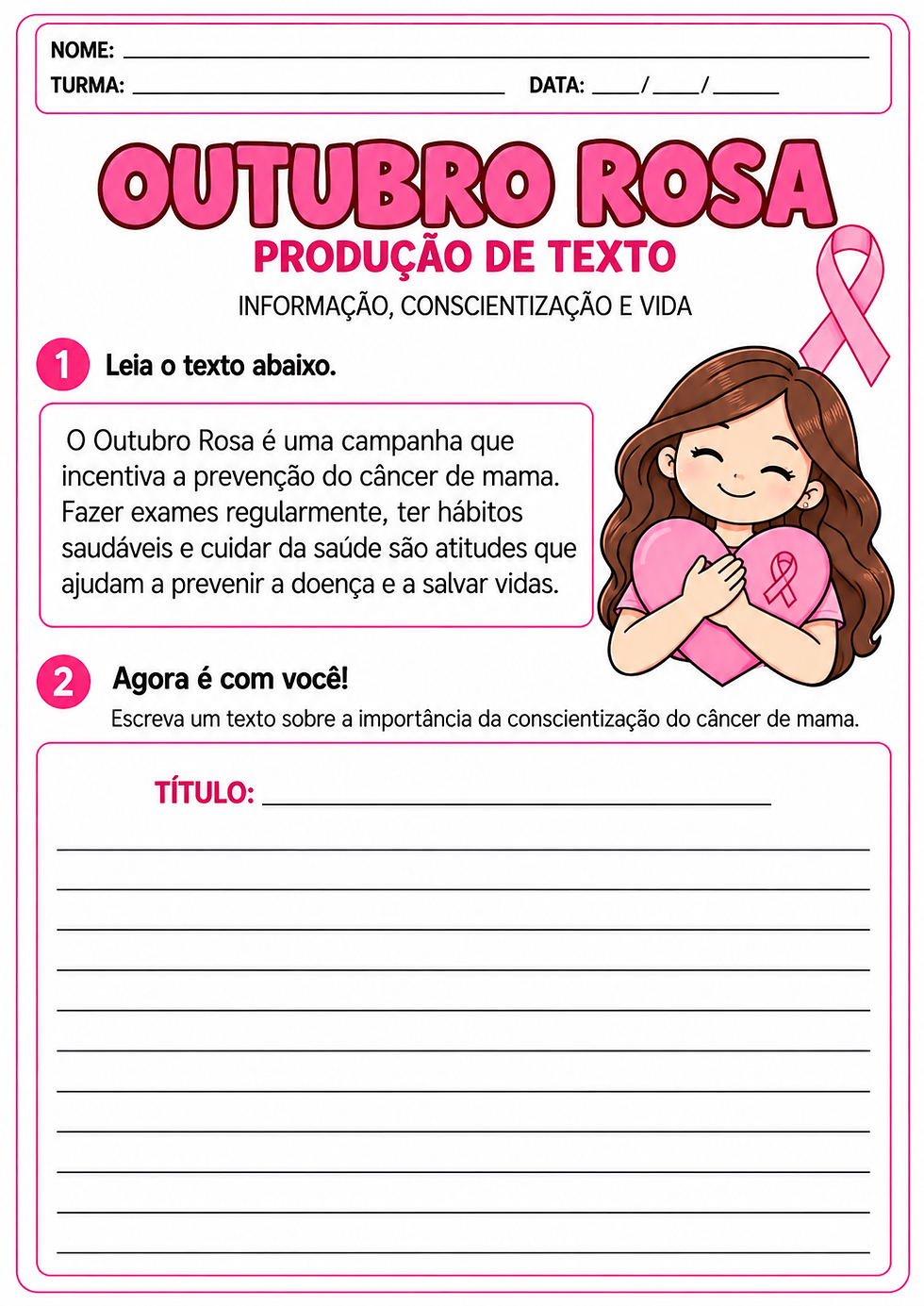 Atividade Outubro Rosa