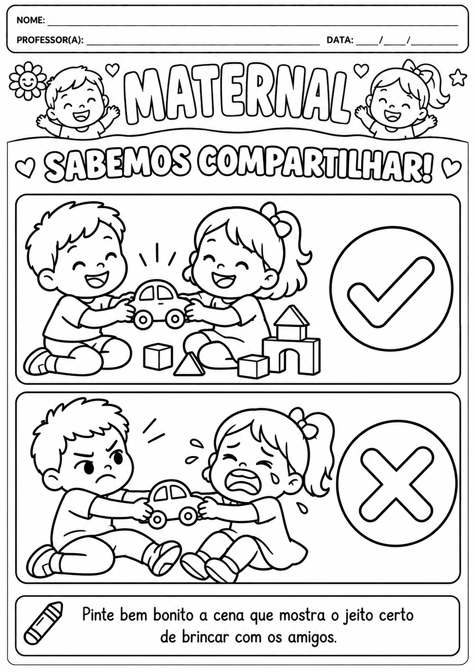 Atividade para Maternal para imprimir