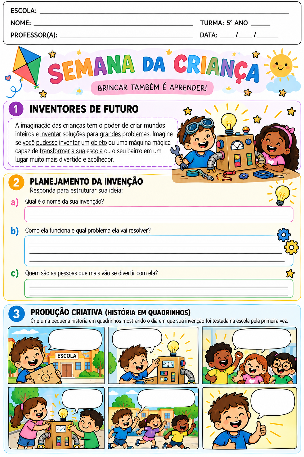 Atividade Dia da Criança 5 ano