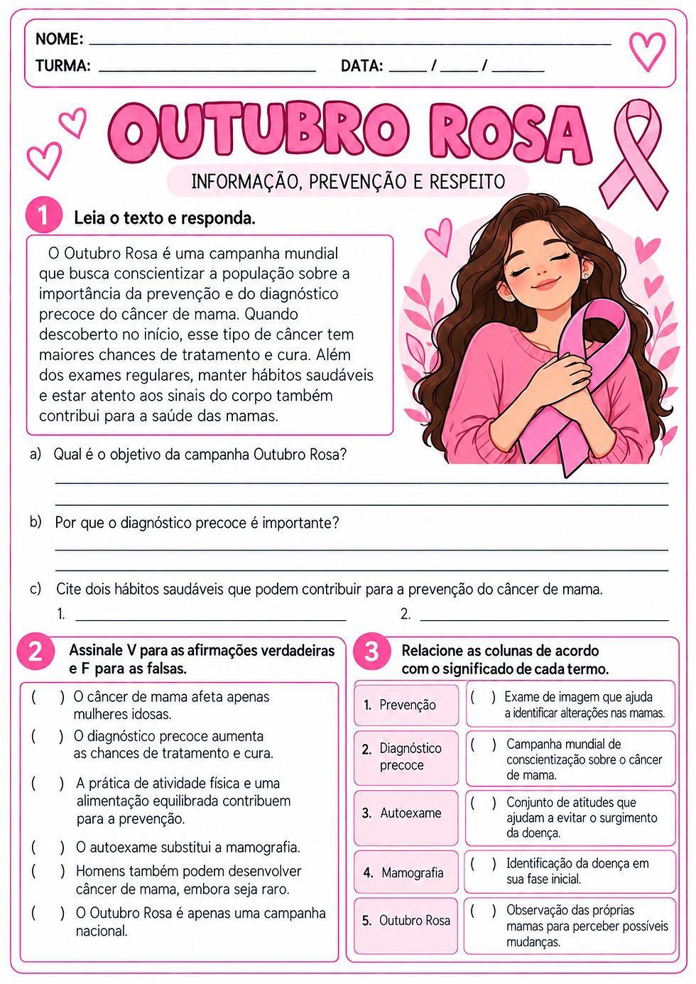 Atividade Outubro Rosa