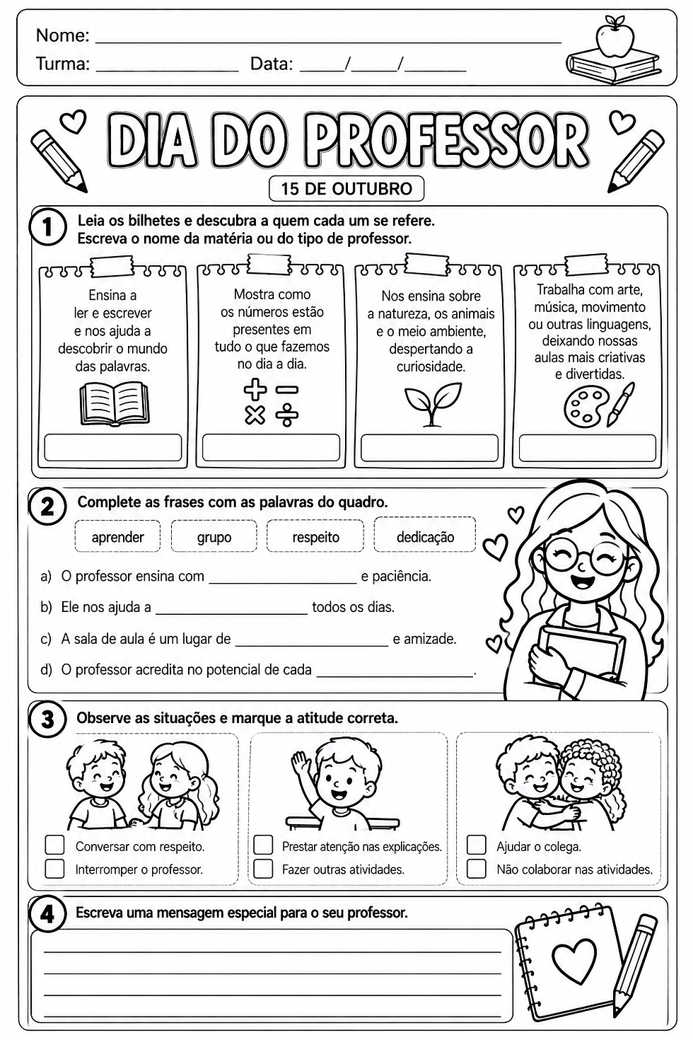 Atividade Dia do Professor