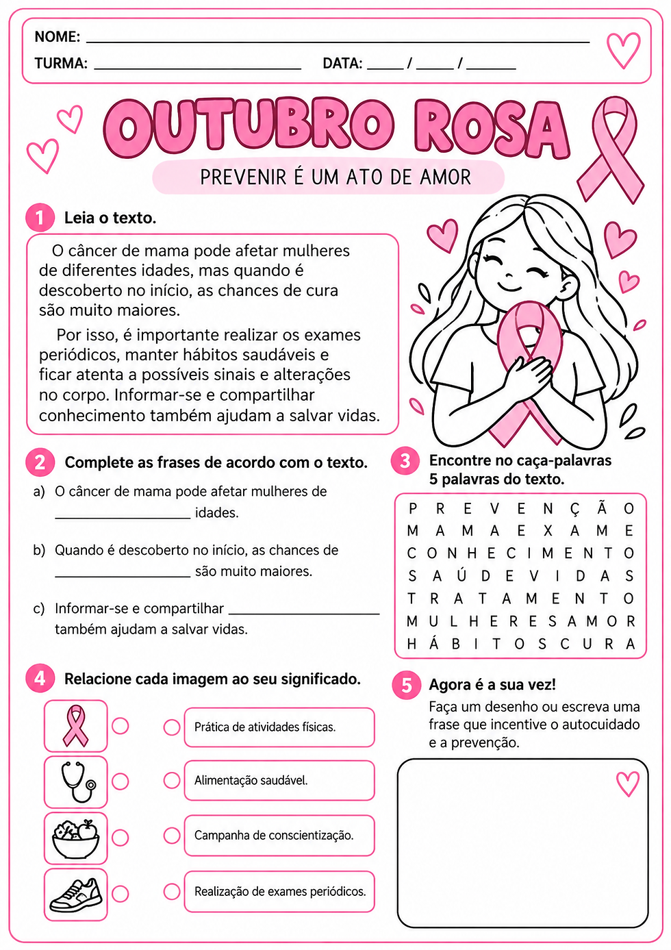 Atividade Outubro Rosa