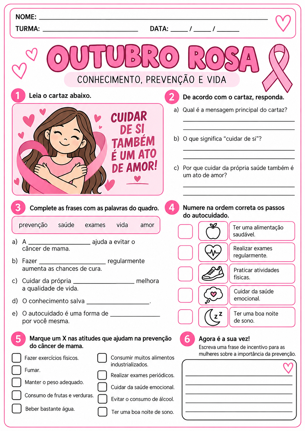 Atividade Outubro Rosa