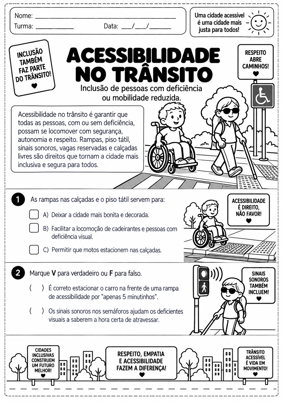 Atividade Transito Ensino Fundamental