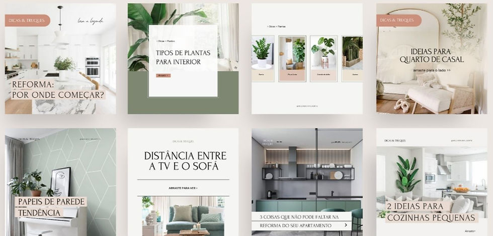 100 posts prontos para Instagram de Arquitetura e Interiores