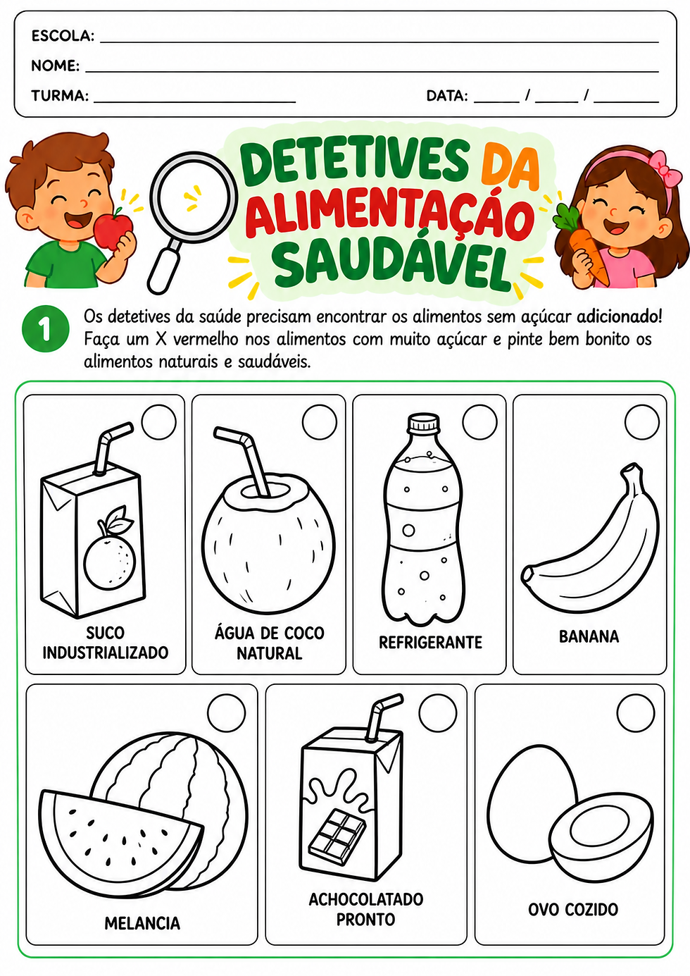 Atividade Alimentacao Saudavel Educacao Infantil