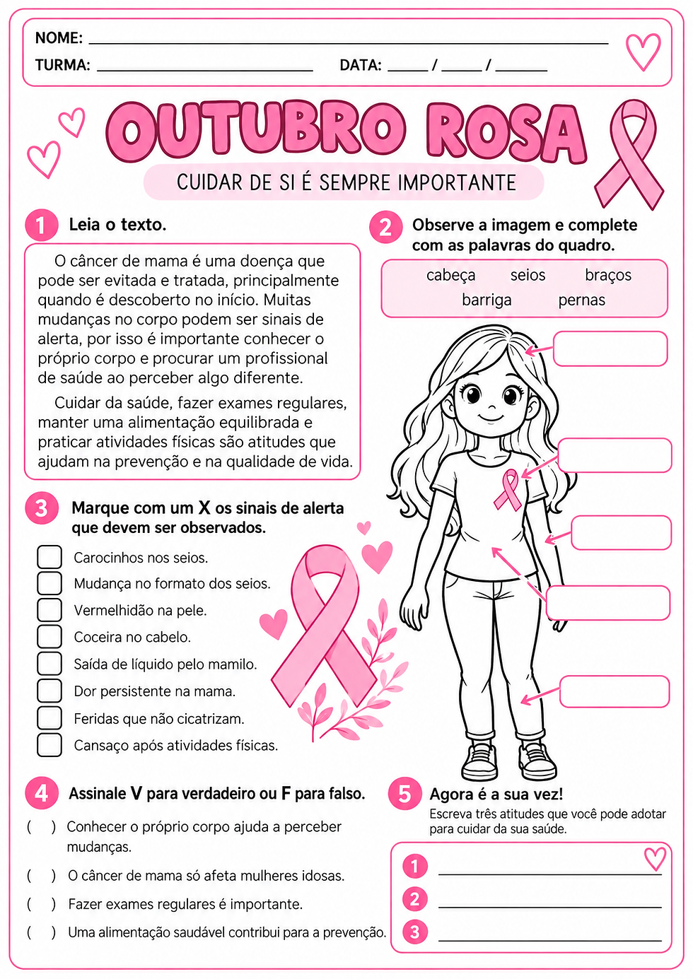 Atividade Outubro Rosa